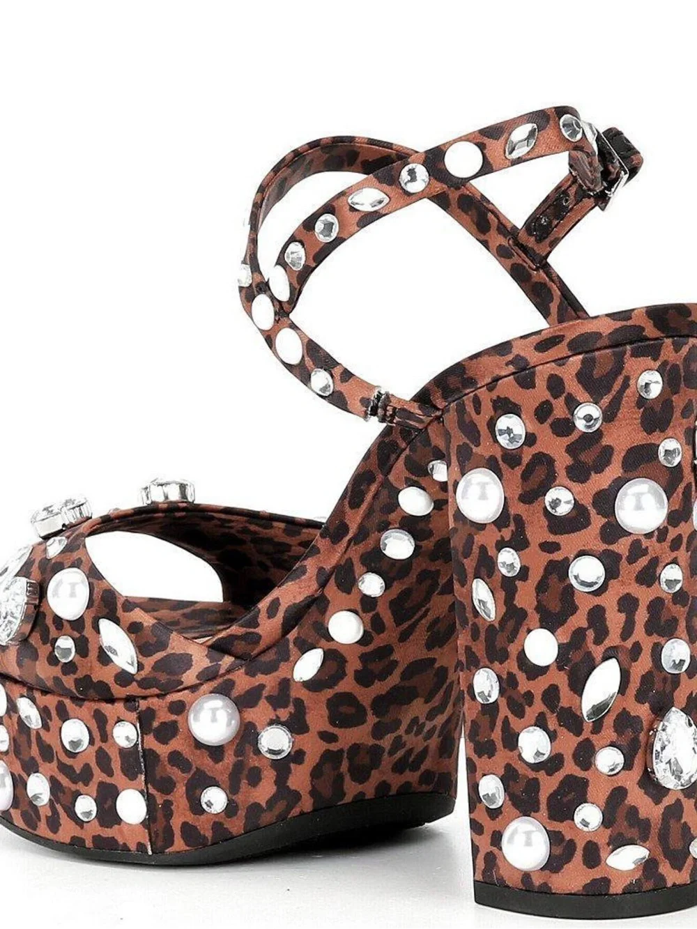 Gianni Bini Sandals Women Calvan Two Leopard Platform Jewel Dress Size 9 New